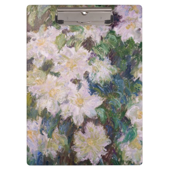 Claude Monet - White Clematis Klemmbrett (Vorderseite)