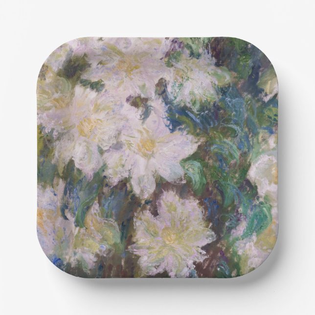 Claude Monet - White Clematis Pappteller (Vorderseite)