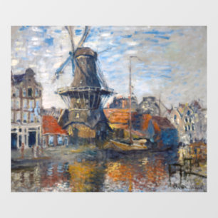 Claude Monet - Windmill, Amsterdam Fensteraufkleber