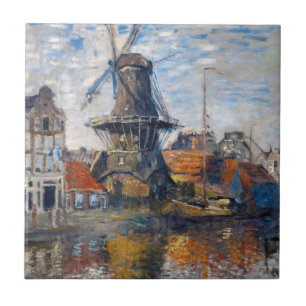 Claude Monet - Windmill, Amsterdam Fliese