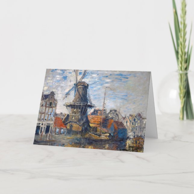 Claude Monet - Windmill, Amsterdam Karte (Vorderseite)