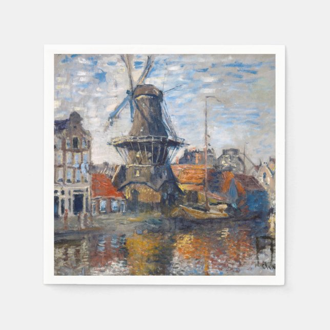 Claude Monet - Windmühle, Amsterdam  Serviette (Vorderseite)