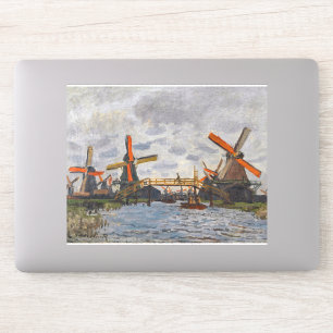 Claude Monet - Windmühlen bei Zaandam Aufkleber