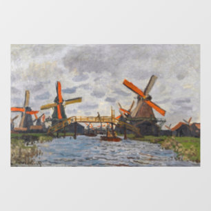 Claude Monet - Windmühlen bei Zaandam Fensteraufkleber