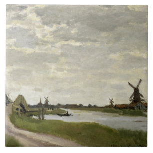 Claude Monet - Windmühlen bei Zaandam Fliese