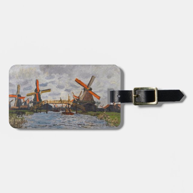 Claude Monet - Windmühlen bei Zaandam Gepäckanhänger (Vorderseite horizontal)
