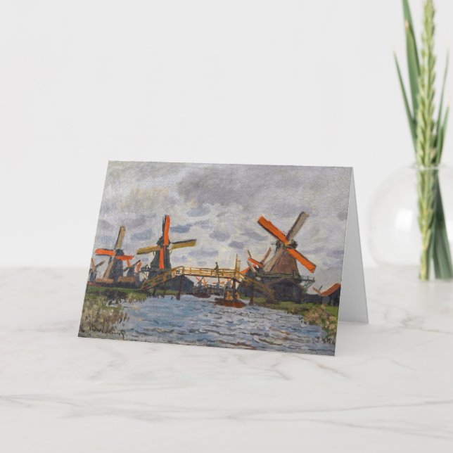 Claude Monet - Windmühlen bei Zaandam Karte (Vorderseite)