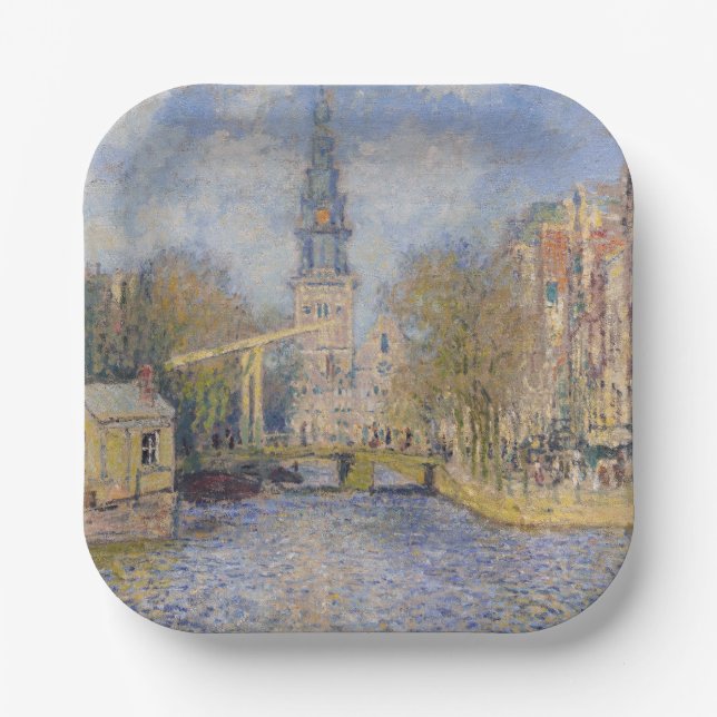 Claude Monet - Windmühlen bei Zaandam Pappteller (Vorderseite)