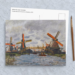 Claude Monet - Windmühlen bei Zaandam Postkarte