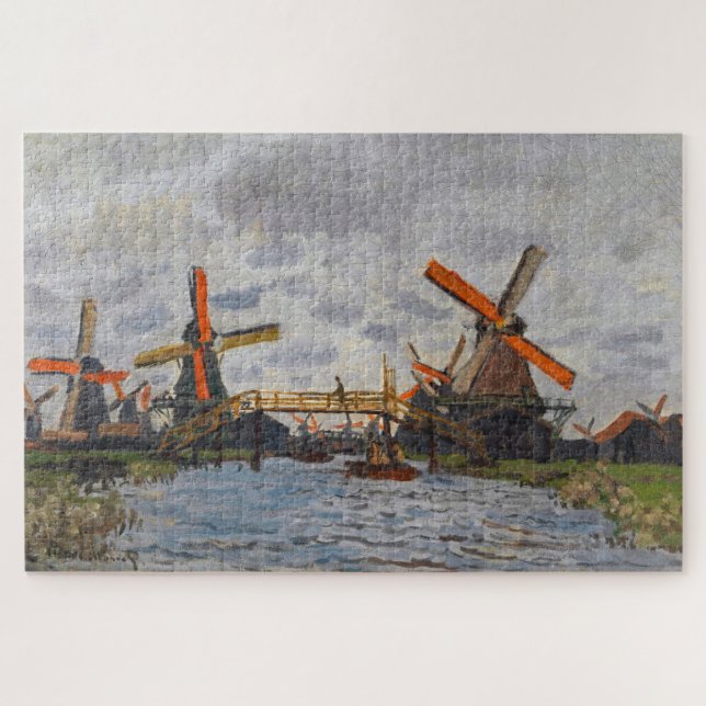 Claude Monet - Windmühlen bei Zaandam Puzzle (Horizontal)