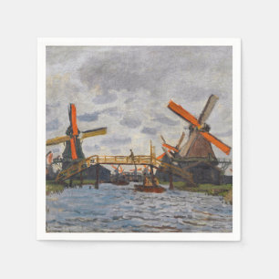 Claude Monet - Windmühlen bei Zaandam Serviette