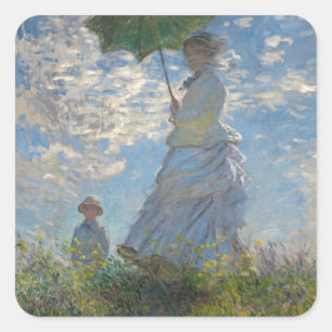 Claude Monet Woman mit einem Parasol 1875 Quadratischer Aufkleber