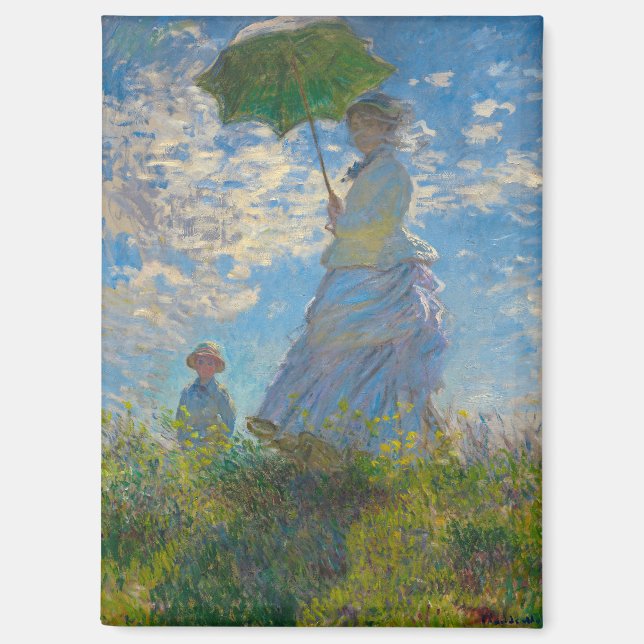 Claude Monet Woman mit einem Sonnenschirm Magnet (Vorderseite)