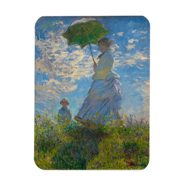 Claude Monet Woman mit einem Sonnenschirm Magnet (Vertikal)