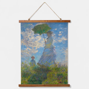 Claude Monet Woman mit einem Sonnenschirm Wandteppich Mit Holzrahmen