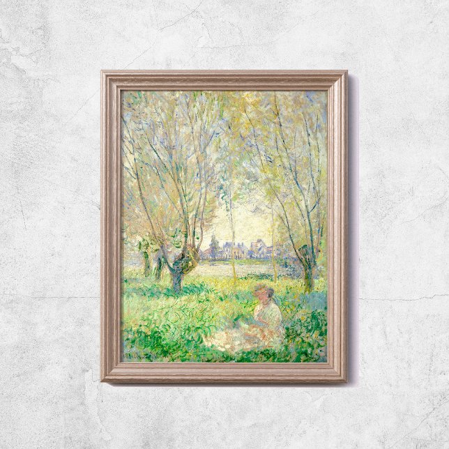 Claude Monet Women sitzt unter Willow Old Art Poster (Claude Monet Women Seated Under Willow Old Art Poster
)