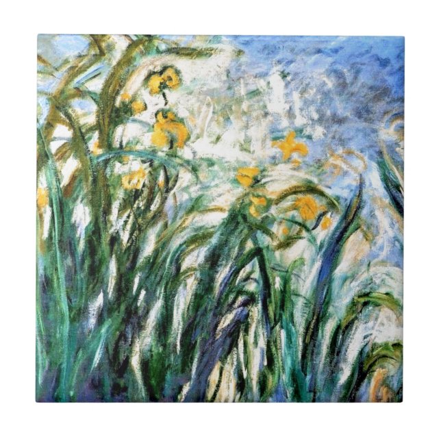 Claude Monet Yellow Irises und Malva 19 Fliese (Vorderseite)