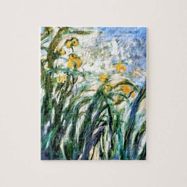 Claude Monet Yellow Irises und Malva 19 Puzzle (Vertikal)