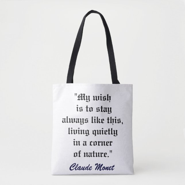 CLAUDE MONET ZITAT artbag (Vorderseite)