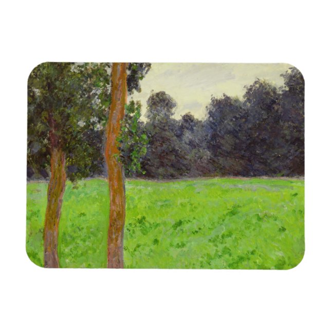 Claude Monet Zwei Bäume auf der Wiese Magnet (Horizontal)