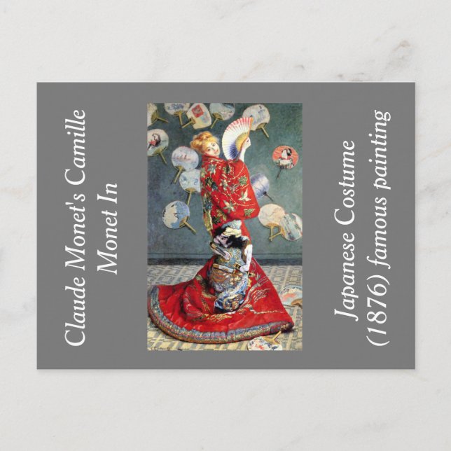 Claude Monets Camille Monet in japanischem Kostüm Postkarte (Vorderseite)