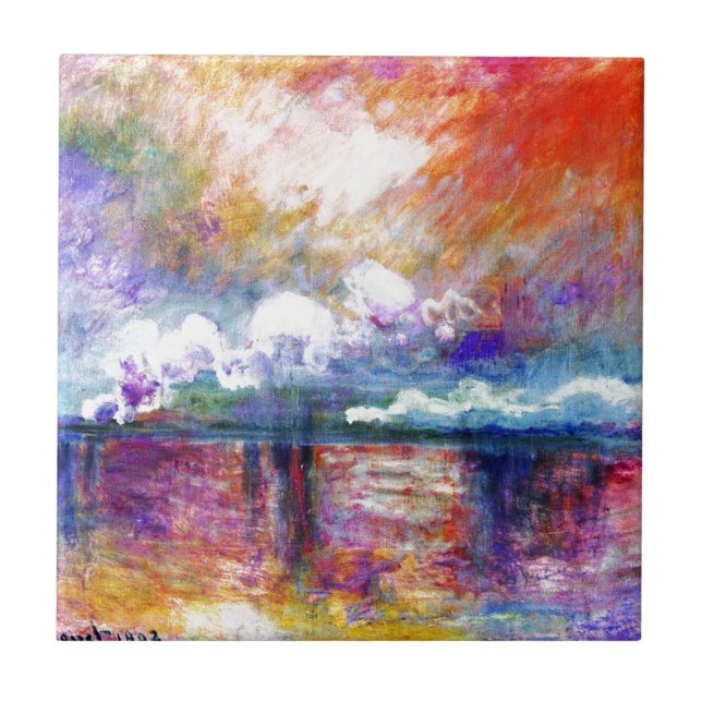 Claude Monets Charing Cross Bridge Fliese (Vorderseite)