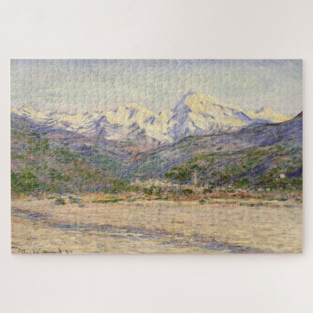 Claude Monets Das Tal der Nervia (1884) Puzzle (Horizontal)
