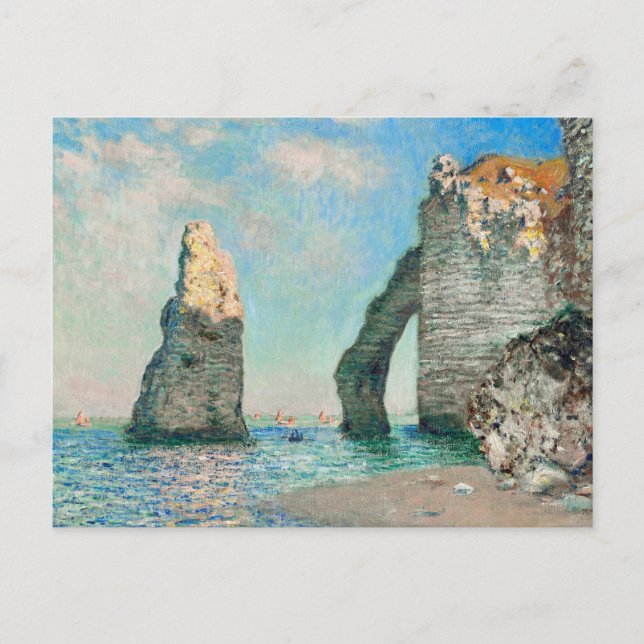 Claude Monets Étretat Cliffs Postkarte (Vorderseite)