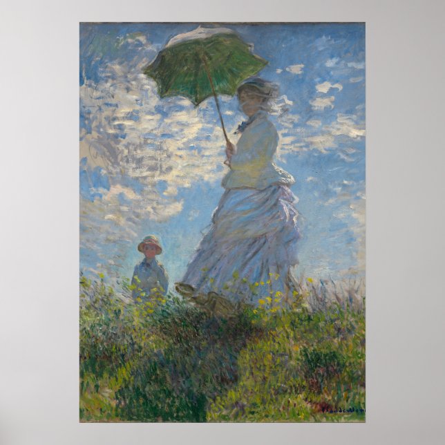Claude Monets Frau mit Sonnenschirm (Der Spazierga Poster (Vorne)