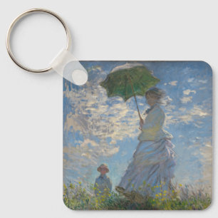 Claude Monets Frau mit Sonnenschirm (Der Spazierga Schlüsselanhänger