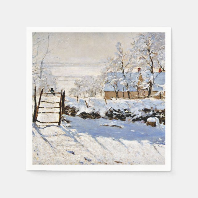 Claude Monets Gemälde The Magpie, Serviette (Vorderseite)