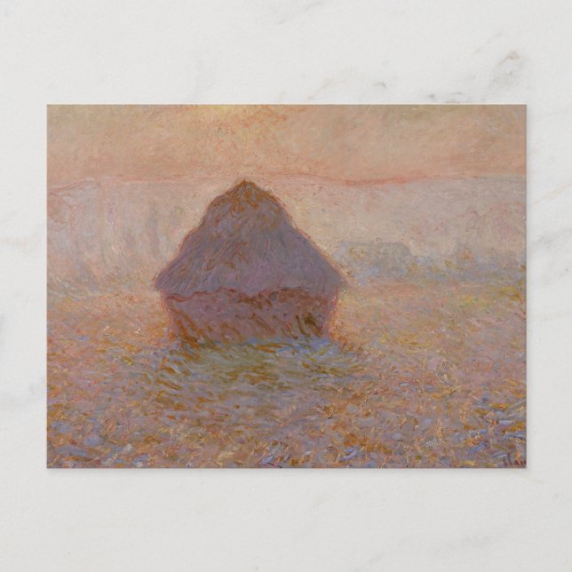 Claude Monets Grainstack, Sun in the Mist (1891) Postkarte (Vorderseite)