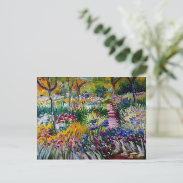 Claude Monet's Iris Garden Postcard Postkarte (Stehend Vorderseite)