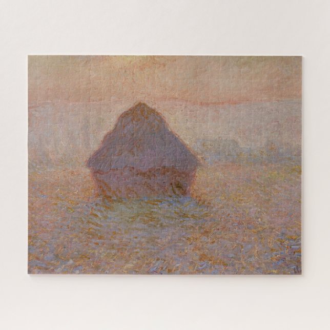 Claude Monets Kornfeld, Sonne im Nebel (1891) Puzzle (Horizontal)