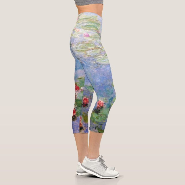 Claude Monets Lilies Capri Leggings (Rechts)