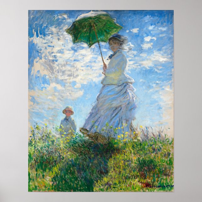 Claude Monets Madame Monet und ihr Sohn Poster (Vorne)