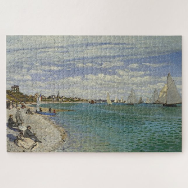 Claude Monets Regatta in Sainte-Adresse (1867) Puzzle (Horizontal)