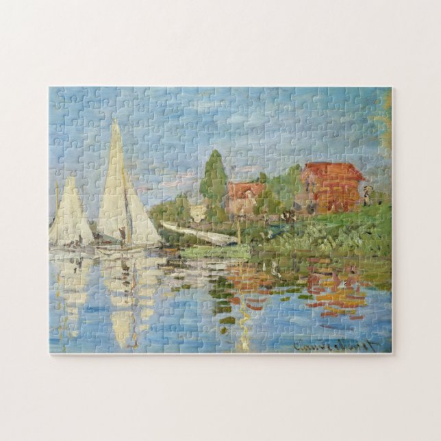 Claude Monets Regattas in Argenteuil (1872) Puzzle (Horizontal)