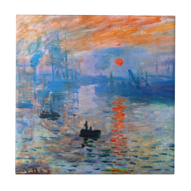 Claude Monets Sonnenaufgang Fliese (Vorderseite)