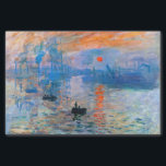 Claude Monets Sonnenaufgang Seidenpapier<br><div class="desc">Claude Monets "Sonnenaufgang" ist ein berühmtes Gemälde, das 1872 entworfen wurde. Es zeigt den Sonnenaufgang über dem Hafen von Le Havre, einer Stadt in Frankreich, in der Monet geboren war. Das Gemälde ist bekannt für seine hellen Farben und seine Haselatmosphäre, die die Schönheit und Ruhe eines neuen Tages erfassen. "Sunrise"...</div>