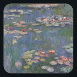 Claude Monets Water Lilies Quadratischer Aufkleber<br><div class="desc">Dieses Gemälde ist eine Reihe von Ölgemälden des französischen Impressionisten Claude Monet (1840-1926),  die Monets Blumengarten in Giverny darstellen und in den letzten dreißig Jahren seines Lebens den Schwerpunkt der künstlerischen Produktion Monets bildeten.</div>