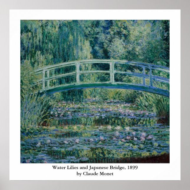 Claude Monets Water Lilies und Japanische Brücke Poster (Vorne)