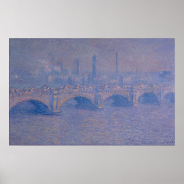 Claude Monets Waterloo-Brücke Poster (Vorne)