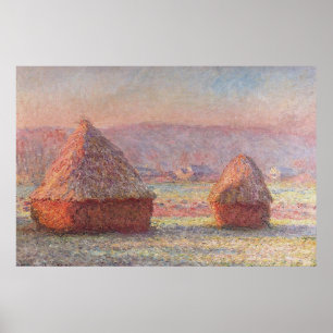 Claude Monets weißer Frostaufgang (Hystacks) Poster