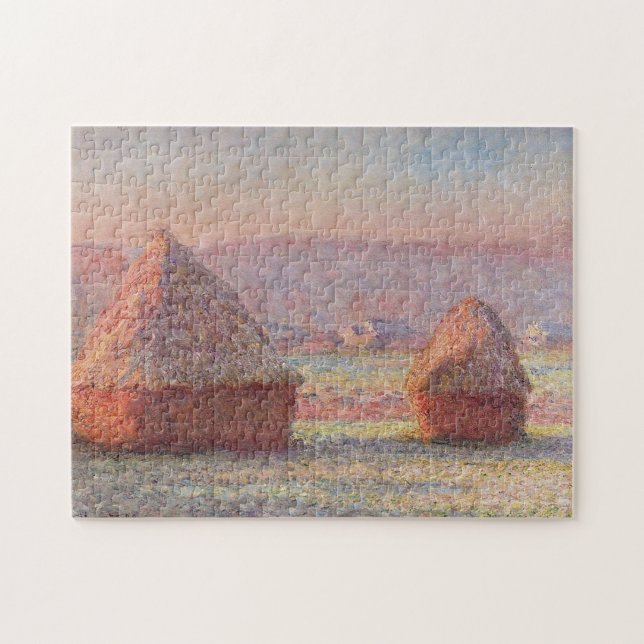 Claude Monets weißer Frostaufgang (Hystacks) Puzzle (Horizontal)