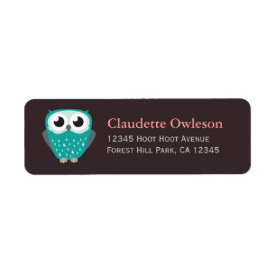 Claude the Little Owl RÜCKSENDEADRESSEN-AUFKLEBE