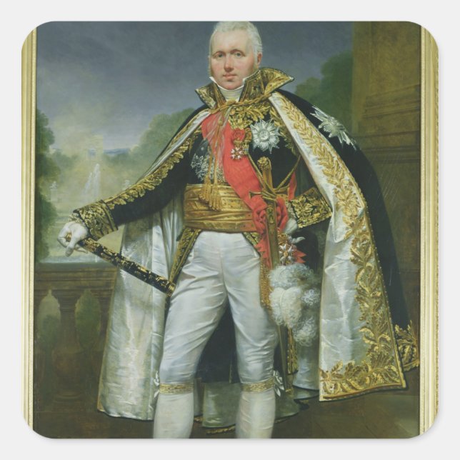 Claude Victor Perrin Quadratischer Aufkleber (Vorderseite)