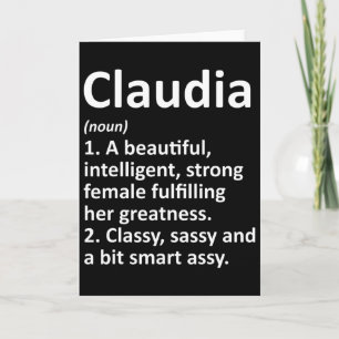 Claudia Definition Personalisierter Name Lustiges Karte