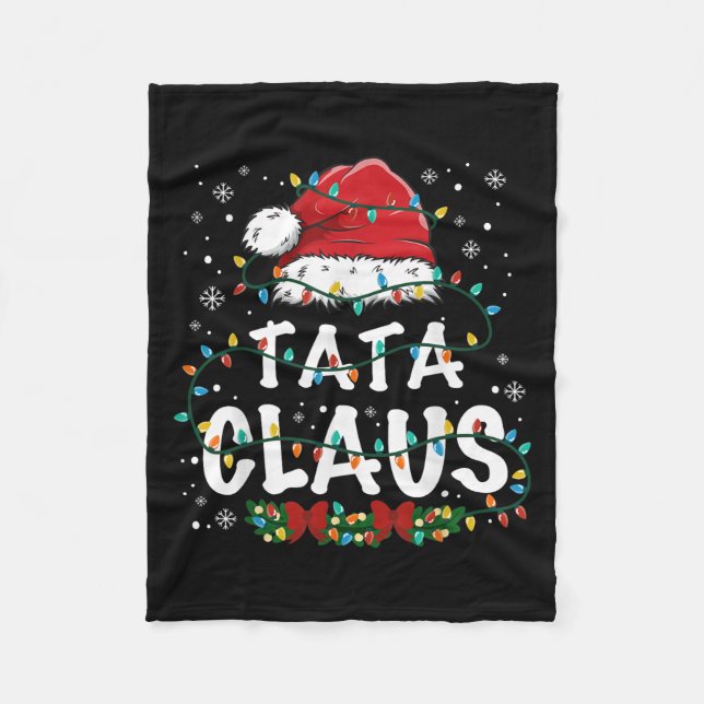 Claus Funny Christmas Lights Pajama Family Matchin Fleecedecke (Vorderseite)