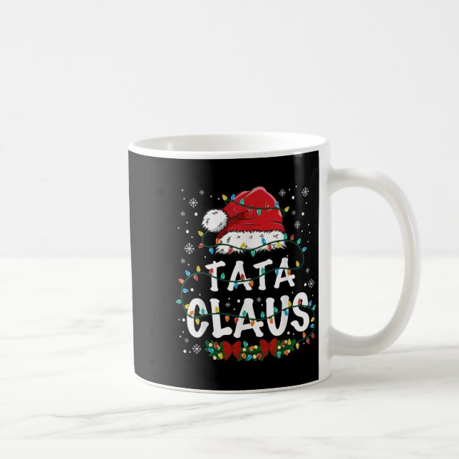 Claus Funny Christmas Lights Pajama Family Matchin Kaffeetasse (Rechts)